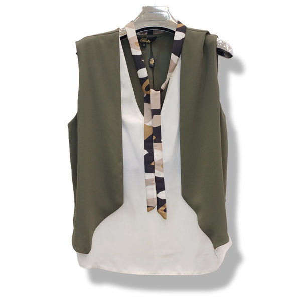 Green Waistcoat Blouse