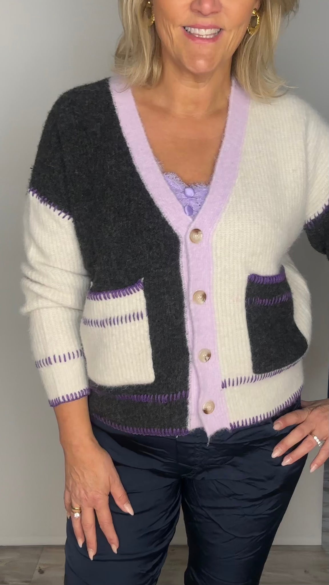 Lilac Grey Cardigan