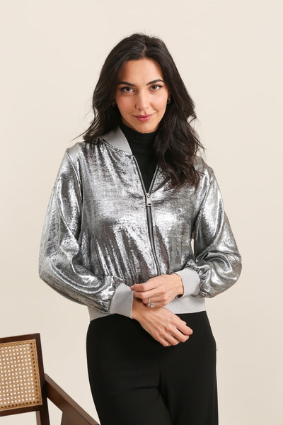 Silver Bomber Jacket