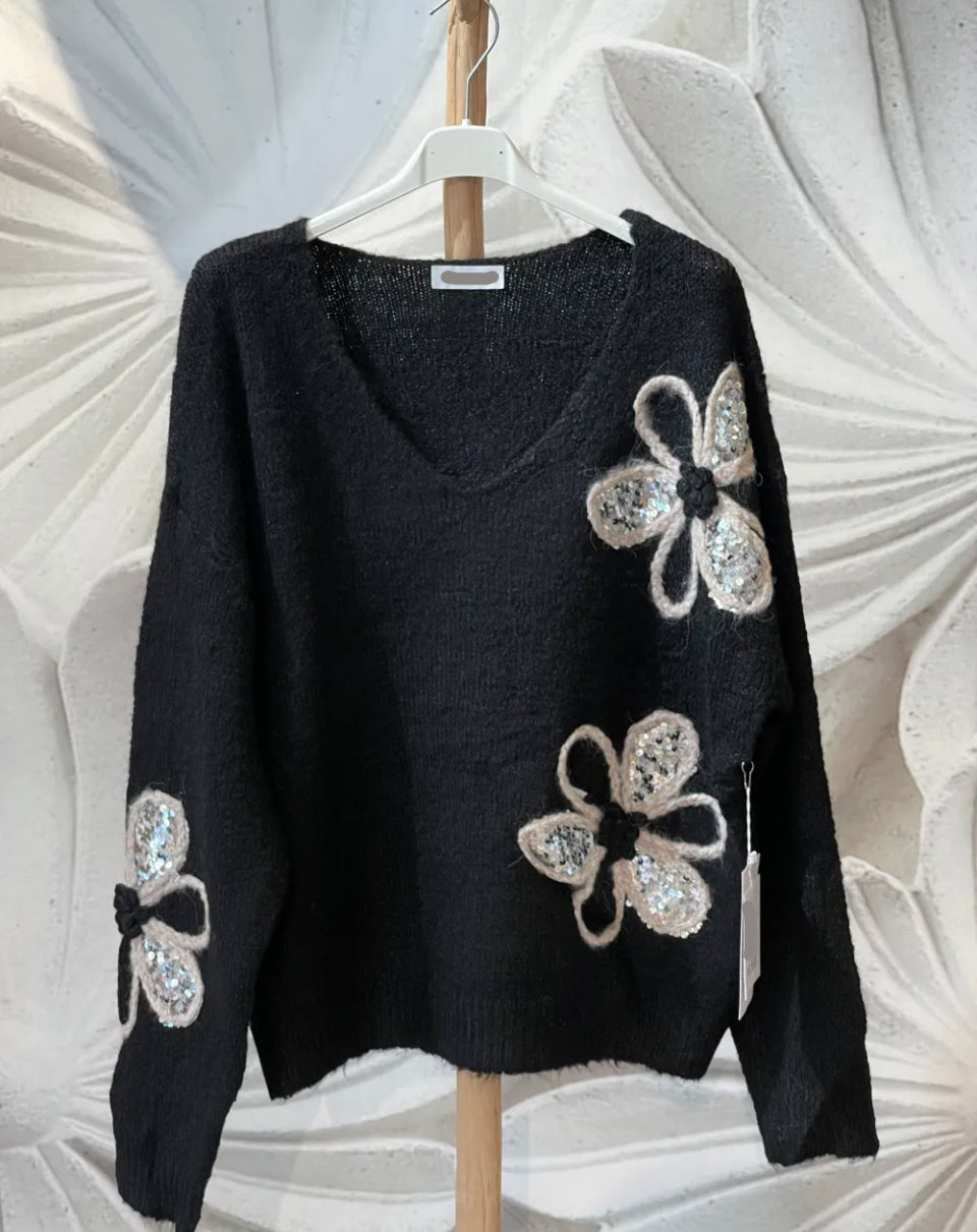 Daisy Knit with Sequin