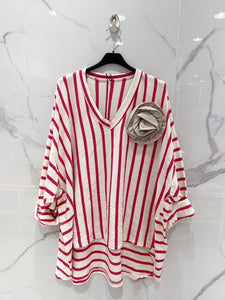 Stripe Rose Top