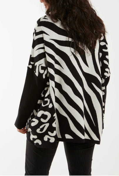 Zebra High Neck Knit